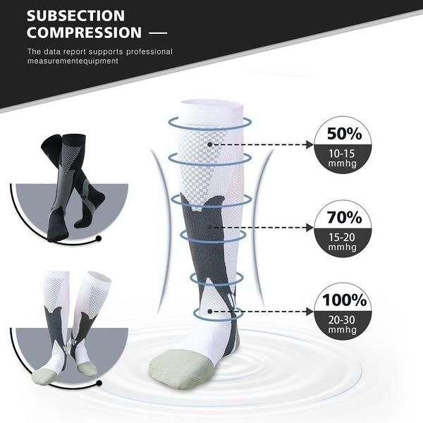 Calceta de compresión media blanca