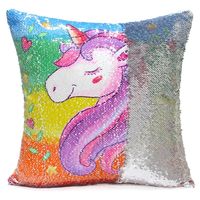 Cojín decorativo reversible de unicornio