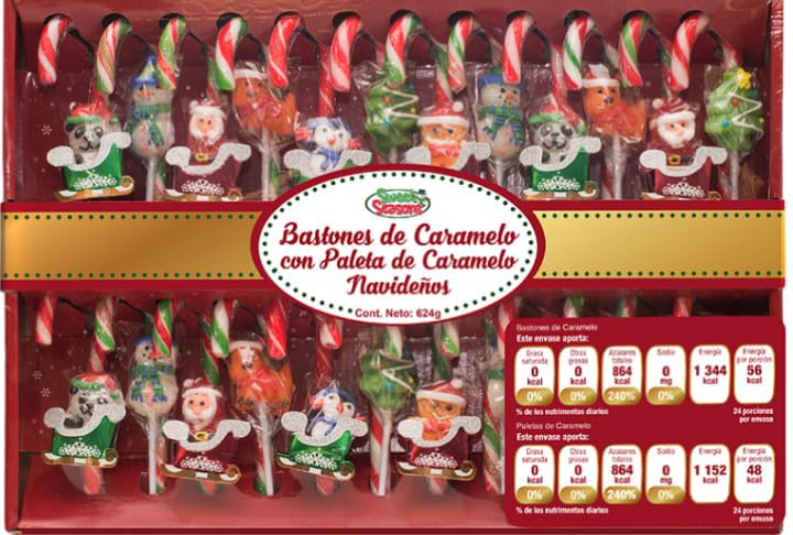 Bastones de caramelo navideños