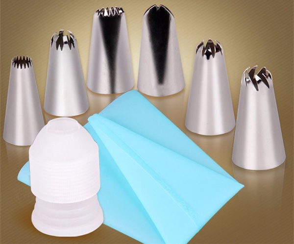 Juego de 6 boquillas de acero inoxidable para pastelería