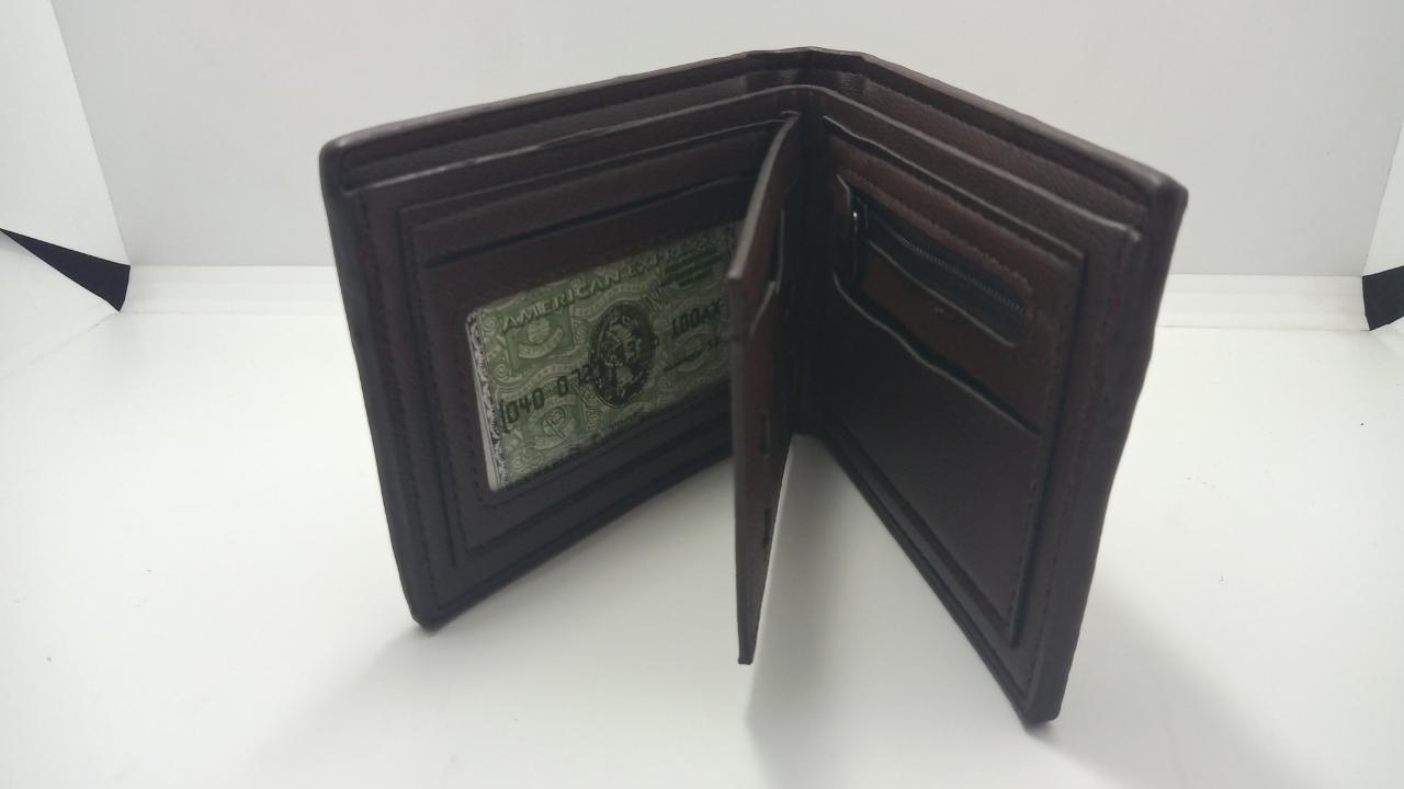 Cartera para caballero café oscuro